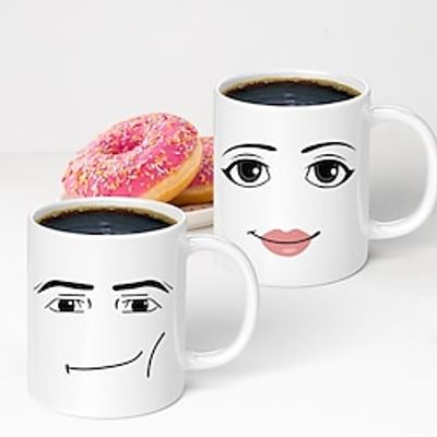 Valentine Mugs 2 Pcs Roblox Women's Facial Expression Mug Creative Boys Ceramic Breakfast Coffee Milk Cup Lightinthebox