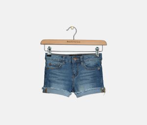 Girls 5-Pocket Cuffed Stretch Denim Short  Angela Wash