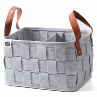 Little Story Multipurpose - Laundry Caddy Basket Felt - Grey LS_MPCBF_GY