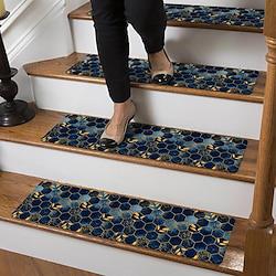 1pc Marble Pattern Stair Thread Mat Modern Polyester TPR Bottom Non-slip Carpet 30 X8 Indoor Stair Mat, Suitable For Wooden Steps, Stair Carpet For All Lightinthebox