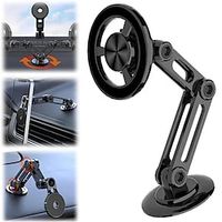 Universal 360° Rotation Car Phone Holder, Magnetic Car Mount Auto Retractable Phone Clamp, Hands Free Automobile Mounts Cell Phone Holder with Metal Ring for Car Dash Lightinthebox - thumbnail