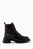Lace-up Chunky Boots in Leather Lace-up Chunky Boots in Leather