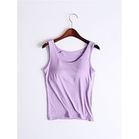 Women's Pajamas Tank Top Simple Comfort Home Daily Bed Modal Breathable Crew Neck Sleeveless Chest pads Summer Black White Lightinthebox - thumbnail