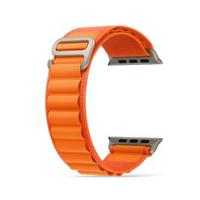 Hyphen HWS-AULOR496555 CLARKE Reinforced Nylon Watch Band for Apple Watch Ultra 49mm, Orange (Large)