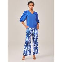 Elegant Vacation-Style Blue Top