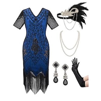 Retro Vintage Roaring 20s 1920s Flapper Dress Outfits Accessories Set The Great Gatsby Women's Sequins Tassel Fringe Cosplay Costume Halloween Carnival Party Evening Party Cocktail Dress Lightinthebox Retro Vintage Roaring 20s 1920s Flapper Dress Outfits Accessories Set The Great Gatsby Women's Sequins Tassel Fringe Cosplay Costume Halloween Carnival Party Evening Party Cocktail Dress Lightinthebox