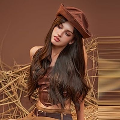 24 Inch Synthetic Wig Women's Wig Blonde Long Wavy Hair with bangs Fashion Daily Party Cosplay Christmas Party Wigs miniinthebox