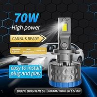 70W Double Copper Tube Automotive Headlight Modification h11 Lamp H4 Bulb h7 LED Lamp Automotive LED Headlight Lightinthebox - thumbnail