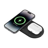 Belkin BoostCharge Pro 2-in-1 Magnetic Wireless Charging Pad with Qi2 15W - Black - thumbnail