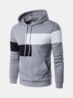 Mens Patchwork Casual Cotton Sport Hoodies