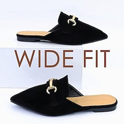 Women's Flats Mules Slip-Ons Plus Size Loafer Mules Soft Shoes Outdoor Office Daily Flat Heel Pointed Toe Fashion Business Comfort Suede Black miniinthebox