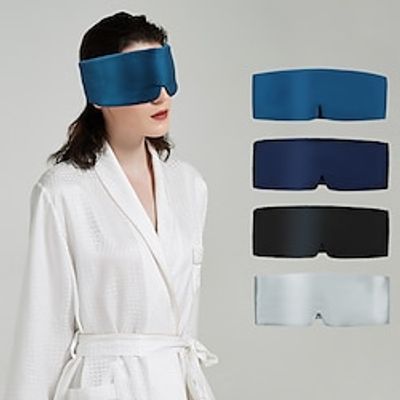 100% Natural Silk Eye Mask for Women Men, Soft Pressureless Cooling Blackout Eye Covers for Sleeping, Large Size Sleep Mask fits All Heads Adjustable, 1 pc Lightinthebox