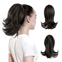 Claw Clip Drawstring Ponytail Hair Extension Short Black Brown Wavy Curly Afro Fake Faux Synthetic Heat Resistant Fiber Hairpiece for Women Girls Kids Lightinthebox