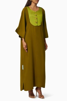 Clean Cut Kaftan with Vintage Buttons Clean Cut Kaftan with Vintage Buttons