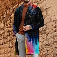 Gradient Business Abstract Men's Coat Work Wear to work Going out Fall  Winter Turndown Long Sleeve Black S M L Polyester Weaving Jacket Lightinthebox - thumbnail