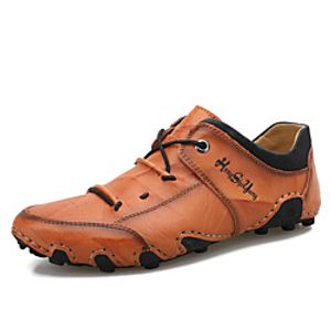 Men's Loafers  Slip-Ons Business Classic Wedding Office  Career Leather Handmade Non-slipping Black Brown Beige Fall Spring miniinthebox