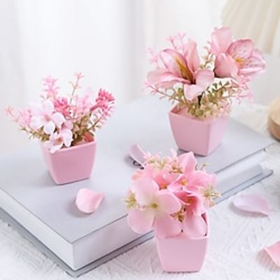 3pcsSet Evergreen Plants Simulating Plastic Mini Potted Plants Suitable For Decorating Homes Kitchens Restaurants Tabletops Windowsills Bookshelves Courtyards Gardens And Offices Lightinthebox