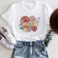 Women's T shirt Tee Letter Daily Black Short Sleeve Stylish Crew Neck Summer Lightinthebox