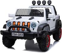 Megastar Ride On Electric Azure Metallic Jeep 2 Seater For Kids, White - (UAE Delivery Only)