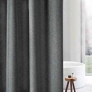 Linen Style Shower Curtain - Farmhouse Textured Cloth Shower Curtain Set with Plastic Hooks, Machine Washable, Hotel Spa luxury Neutral Decorative Shower Curtains for Bathroom miniinthebox
