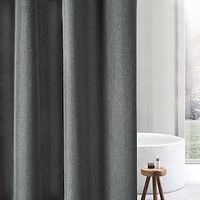Linen Style Shower Curtain - Farmhouse Textured Cloth Shower Curtain Set with Plastic Hooks, Machine Washable, Hotel Spa luxury Neutral Decorative Shower Curtains for Bathroom miniinthebox - thumbnail