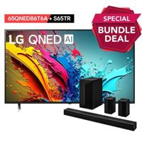 LG 65 Inch QNED QNED86 4K Smart TV | AI Magic Remote HDR10 WebOS24 2024 | LG Sound Bar | S65TR