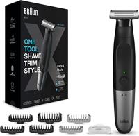 Braun Series X Wet & Dry All-In-One Tool Electric Razor & Beard Trimmer With 5 Attachments, Black/Silver - XT 5200