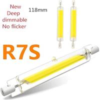 LED R7S Glass Tube COB Bulb Deep Dimmable No Flicker 118MM High Power R7S Corn Lamp J118 Replace Halogen Light AC110V 220V Lampshades Lightinthebox