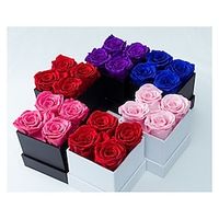 1pcs Valentine's Day Eternal Flowers Four Square Boxes Of Eternal Flowers Hugging Buckets Of Finished Roses For Valentine's Day. Lightinthebox - thumbnail