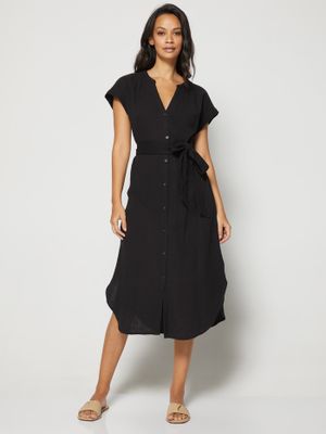 Gauze Midi Shirtdress Gauze Midi Shirtdress