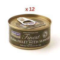 Fish4Cats Finest Tuna Fillet with Seaweed Wet Cat Food 70g Pack Of 12
