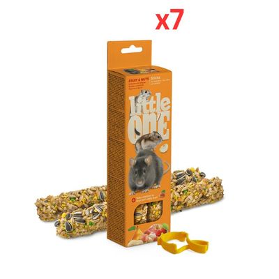 Little One Sticks For Hamsters, Rats, Mice And Gerbils With Fruit And Nuts 2x60g (Pack Of 7)