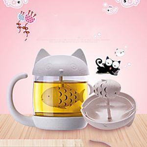 Cat Tea Cup Water Cup Tea Infuser Steeper Cute Cartoon Glass Cup Make Tea Lemon Flower Tea Cup Tableware Lightinthebox