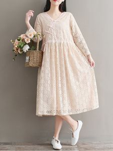 Vintage Long Sleeve Women Lace Dresses