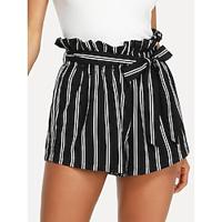 Women's Shorts Polyester Striped Black Yellow Casual Daily Short Going out Weekend Summer Lightinthebox