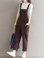 Corduroy Strap Pocket Jumpsuit Romper Overalls