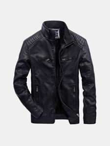 Thick Fleece Faux Leather Jacket
