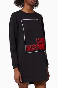 3D Logo Sweatshirt Dress in Cotton