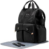 Little Story Elite Diaper Bag With Stroller Hooks & Changing Mat - Black LS_DPEL_BK