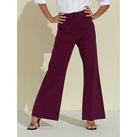 Cotton Blend Bell Bottom Full Length Pants - thumbnail