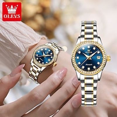 OLEVS 7003 Automatic Mechanical Watches For Women Stainless Steel Strap Waterproof Luminous Fashion Women Wristwatch Lightinthebox