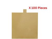 Hotpack Square Cake Board Gold For Single Cake Piece 100 Pieces - CBS1212H