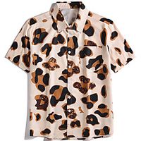 Men's Shirt Other Prints Camo  Camouflage Button-Down collared shirts Short Sleeve Street Tops Casual Military Khaki Lightinthebox - thumbnail