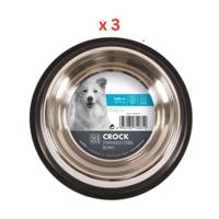 M-pets Crock Stainless Steel Bowl Xl (Pack of 3)