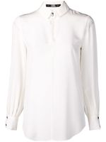 Karl Lagerfeld slit longsleeved blouse - White