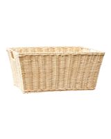 Homesmiths White Rectangular Rattan Tray Medium - thumbnail