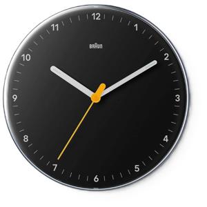 Braun Wall Clock Bc26B, Silent Sweeping Quartz Movement, Easy To Read Dial, Luminous, 23 Cm Clock Diameter, 2 Year Guarantee, Black