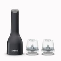 FinaMill Battery Operated Spice Grinder with Two Pods- Midnight Black