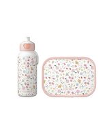 Mepal Campus Lunch Set Pop Up Water Bottle + Lunch Box Flowers & Butterflies By Homesmiths