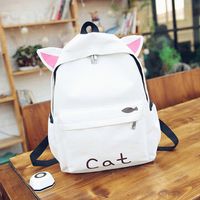Women Canvas Cute Rabbit Cartoon Backpack Students Cute Schoolbag